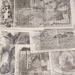 Alice in Wonderland Vintage Dictionary Prints, Through the Looking Glass Prints
